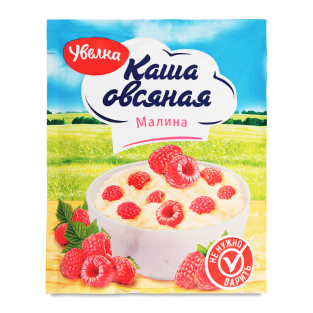 Каша Овсяная Быстрого Приготовления Малина Увелка м/у 40г Каша Овсяная Быстрого Приготовления Малина Увелка м/у 40г