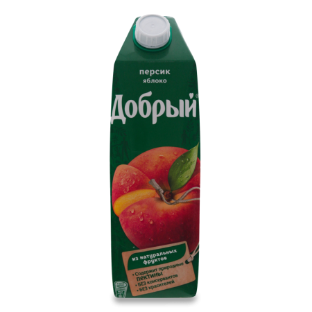 Нектар с Мякотью Для Детей от 3лет персик-яблоко Добрый т/п 1л