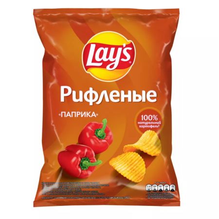 Чипсы Lays Рифленые Паприка 140гр п/п