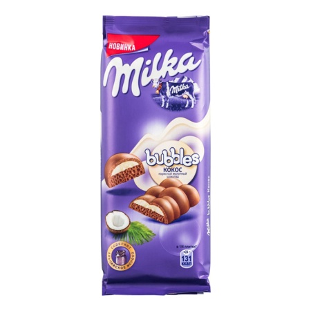 Шоколад Milka Bubbles Мол Пористый Кокос Начинка 92гр Кнврт