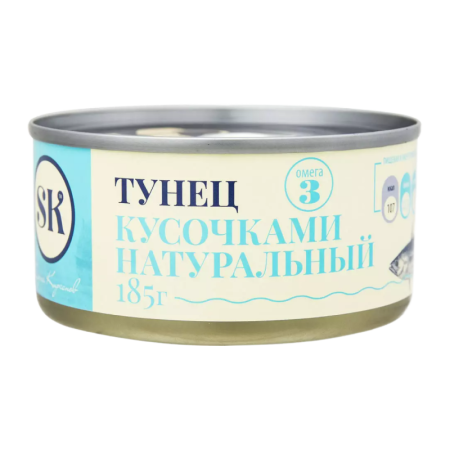 Тунец Tuna sk Рубленный Кусочками Натур 185гр ж/б