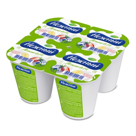 Йогурт Campina Нежный Клубн и Бан 0,1% 100гр Стак