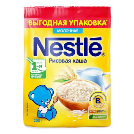 Каша Nestle Рисовая Молочная 200гр стаб/б