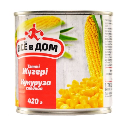 Кукуруза Всё в Дом Сахарная Консервированная 420гр ж/б