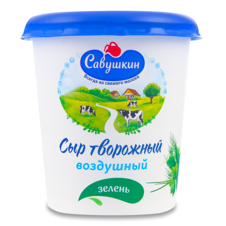 Сыр Творожный 60% Воздушный Зелень Савушкин ст 150г