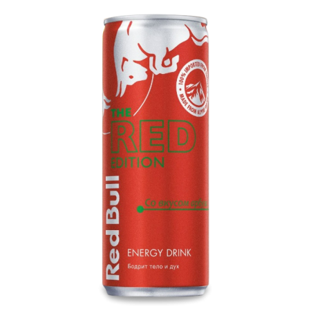 Напиток Red Bull The Red Edition Watermelon Энергетич 0,25л ж/б Напиток Red Bull The Red Edition Watermelon Энергетич 0,25л ж/б