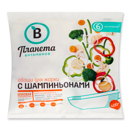 Овощи Для Жарки с Шампиньонами Планета Витаминов м/у 400г