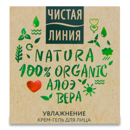 крем-гель Чистая Линия Natura д/лица Увлажнение 45мл Кор