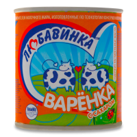 Консерва Молочная Сгущенная Варёнка с Сахаром Любавинка ж/б 280г Консерва Молочная Сгущенная Варёнка с Сахаром Любавинка ж/б 280г