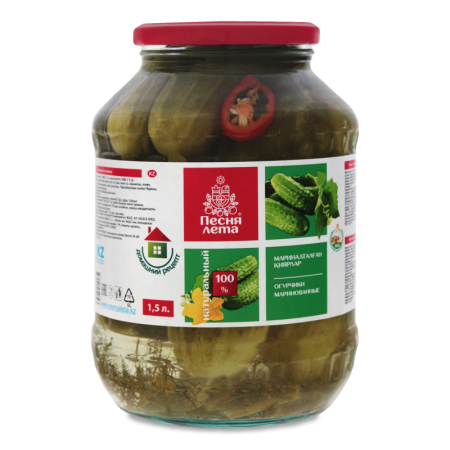 Огурцы Маринованные Песня Лета с/б 1.5л