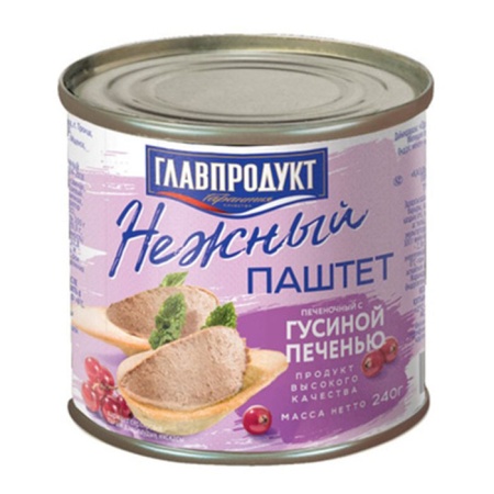 Паштет Главпродукт ї4 Гусь 240гр Паштет Главпродукт ї4 Гусь 240гр