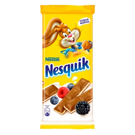 Шоколад Nesquik Молочный с Молочной Начинкой и Ягодами 90гр Кнврт