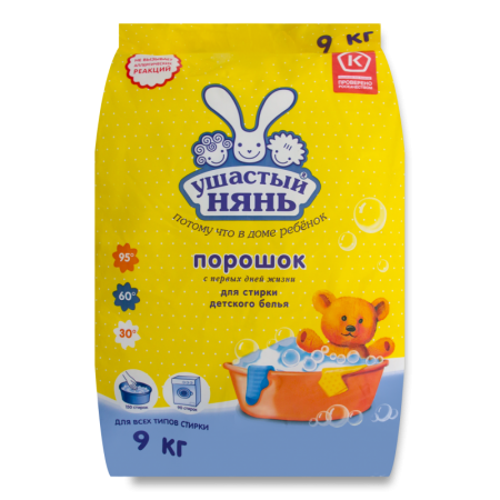 Порошок Стиральный Для Детского Белья Ушастый Нянь 9кг