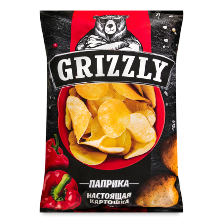 Чипсы Натуральные Картофельные Паприка Grizzly м/у 110г