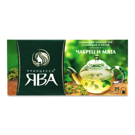 Чай Принцесса Ява чабрец/мята Зел 25пак 37,5гр Кор