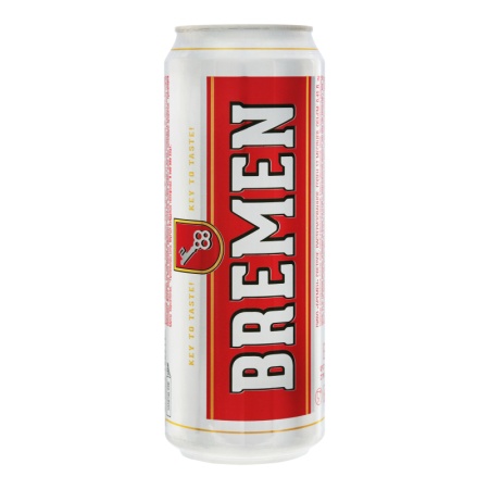 Пиво 0.45л 4% Светлое Пастеризованное Bremen ж/б