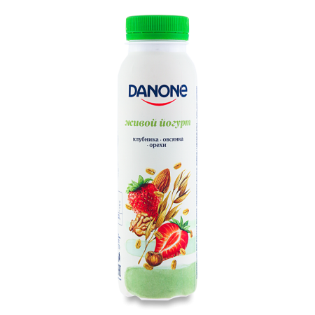 Йогурт Danone клубника/овсянка/орехи питьевой/живой 2,5% 270гр п/б