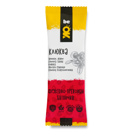 Батончик фруктово-ореховый Клюква be ok м/у 30г