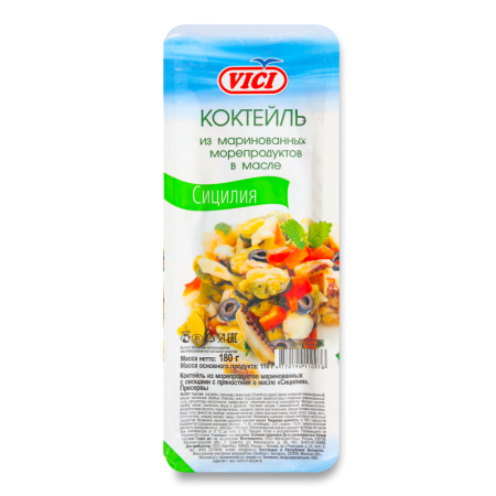 Коктейль из Маринованных Морепродуктов в Масле Сицилия Vici п/у 180г