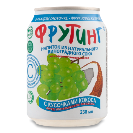 Напиток Fruiting Виноградный Сок с Кусочками Кокоса 238мл ж/б