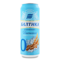 Пиво 0.45л 0.5% Светлое Безалкогольное Пшеничное Нефильтрованное №0 Балтика ж/б