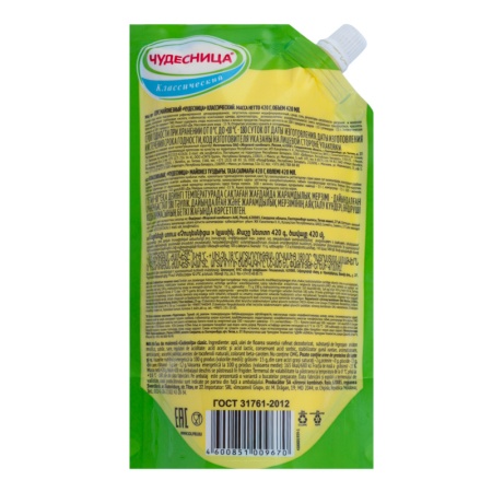 Майонез Чудесница Классический 15% 420гр д/п