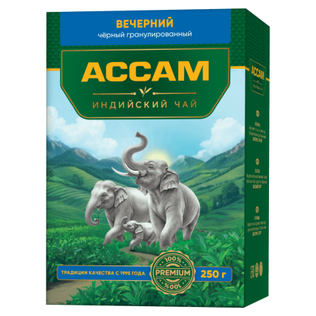 Чай Чёрный с Ароматом Бергамота Индийский Гранулированный Вечерний Ассам к/у 250г