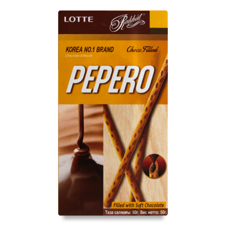 печенье-соломка Choco Filled Pepero Lotte к/у 50г