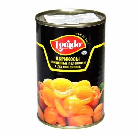 Абрикосы Lorado Половинки в Легком Сиропе 425мл ж/б