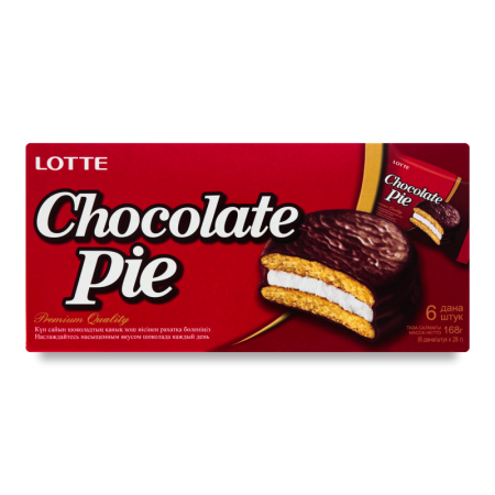 Печенье Прослоенное Глазированное Chocolate Pie Lotte к/у 6х28г