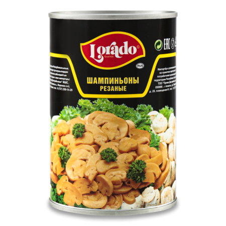 Шампиньоны Резаные Lorado ж/б 425мл