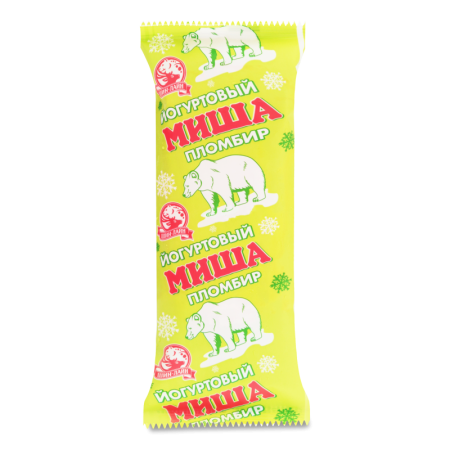 Мороженое 12% Пломбир со Вкусом Клубники и Йогурта Миша шин-лайн м/у 80г