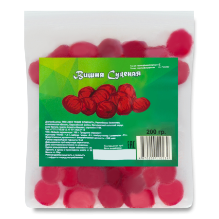 Вишня Сушеная 200гр Пленка Вишня Сушеная 200гр Пленка