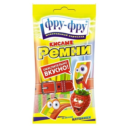 Мармелад Жевательный фру-фру Кислые Ремни 85гр бл/у