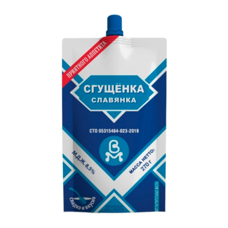Сгущенка Славянка с Сахаром 8,5% 270гр д/п