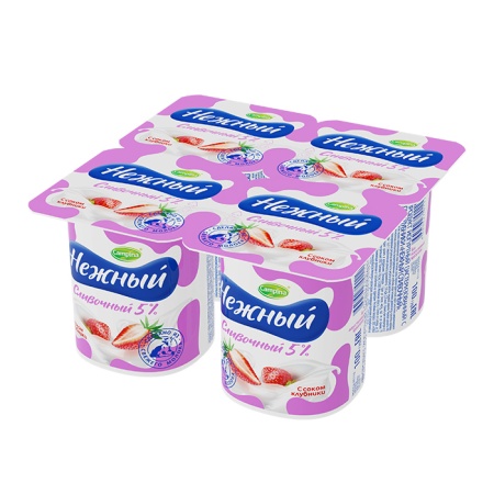 Продукт Йогуртный Campina Нежный с Соком Клубн 5% 100гр Стак