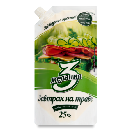 Соус Майонезный 3 Желания Завтрак на Траве 25% 380гр д/п