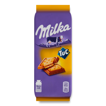 Шоколад Молочный с Cоленым Крекером Tuc Milka м/у 87г
