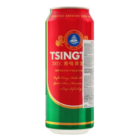 Пиво 0.5л 4.7% Светлое Фильтрованное Premium Lager Tsingtao ж/б