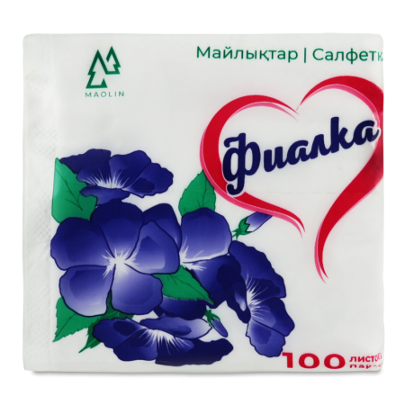 Салфетки Бумажные Однослойные Фиалка 100шт