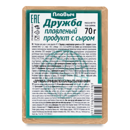 Продукт Плавленый 40% с Сыром Дружба Плавыч м/у 70г