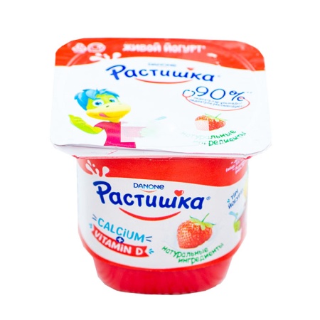 Йогурт Danone Растишка Клубника 3% 100гр Стак