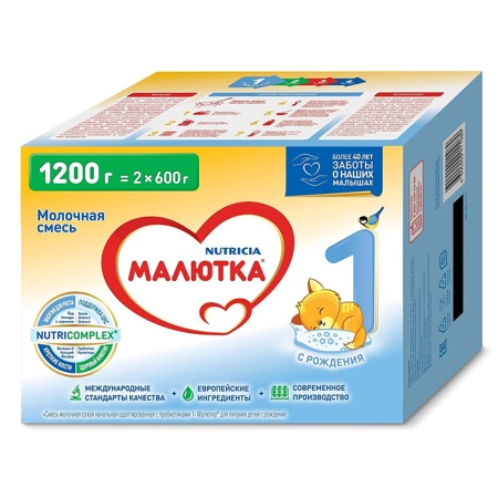 Смесь Малютка 1 Мол с Рождения 1200гр Кор