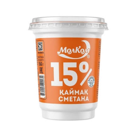 Сметана Молком 15% 360гр Стак