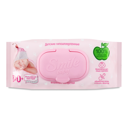 Салфетки Smile Baby д/детей Влажные Клапан 72шт фл/п