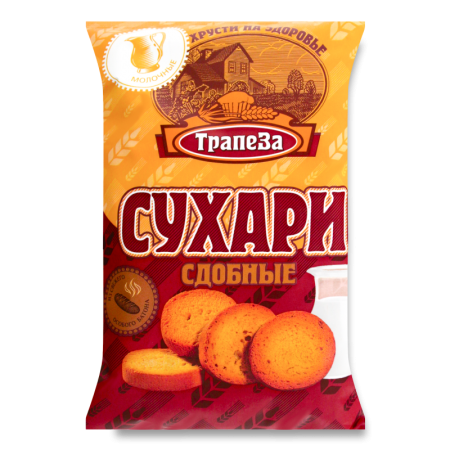Сухари Сдобные Молочные Трапеза м/у 200г