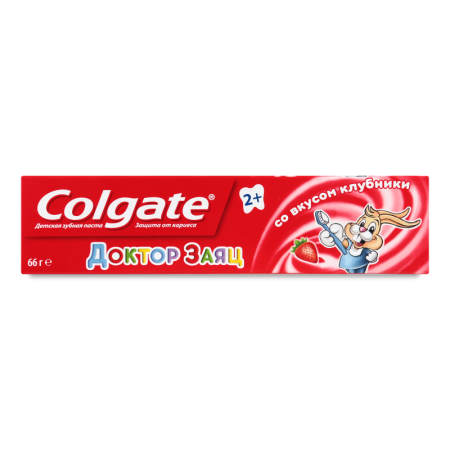 Паста Зубная Для Детей от 2лет со Вкусом Клубники Доктор Заяц Colgate 50мл