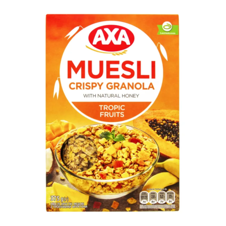 Мюсли Аха Сириалия Украина Хрустящ мед/троп фр 375гр