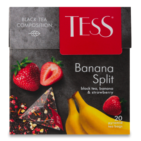Чай Черный Байховый с Ароматом Банана и Клубники и Растительными Компонентами Banana Split Tess к/у 20х1.8г