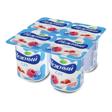 Йогурт Campina Нежный с Соком Малины и Земл 1,2% 100гр Йогурт Campina Нежный с Соком Малины и Земл 1,2% 100гр